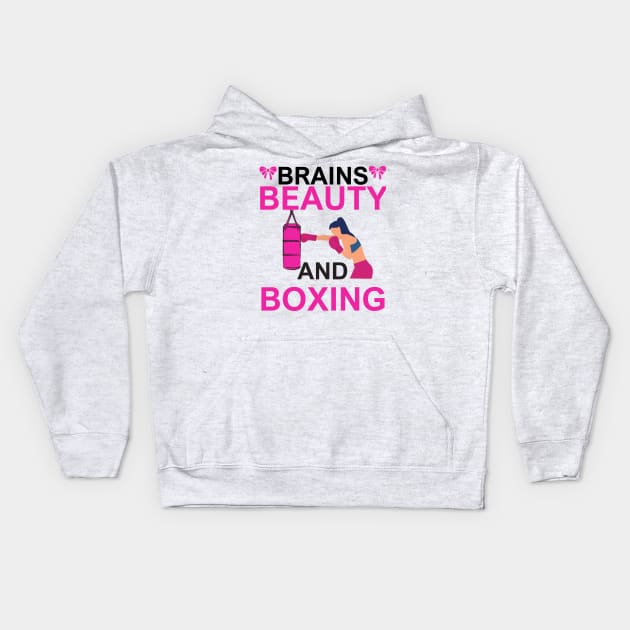 Brains, beauty, and boxing. Light Kids Hoodie by CoffeeBeforeBoxing